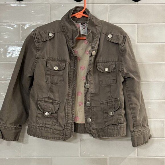 Kids Military Green Utility Jacket | Girls Size 4 - Picture 6 of 6